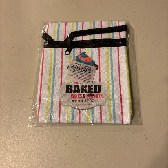 Striped Baked Cakes & Donuts Bag - flat cross body for phone very small - Picture 2 of 5